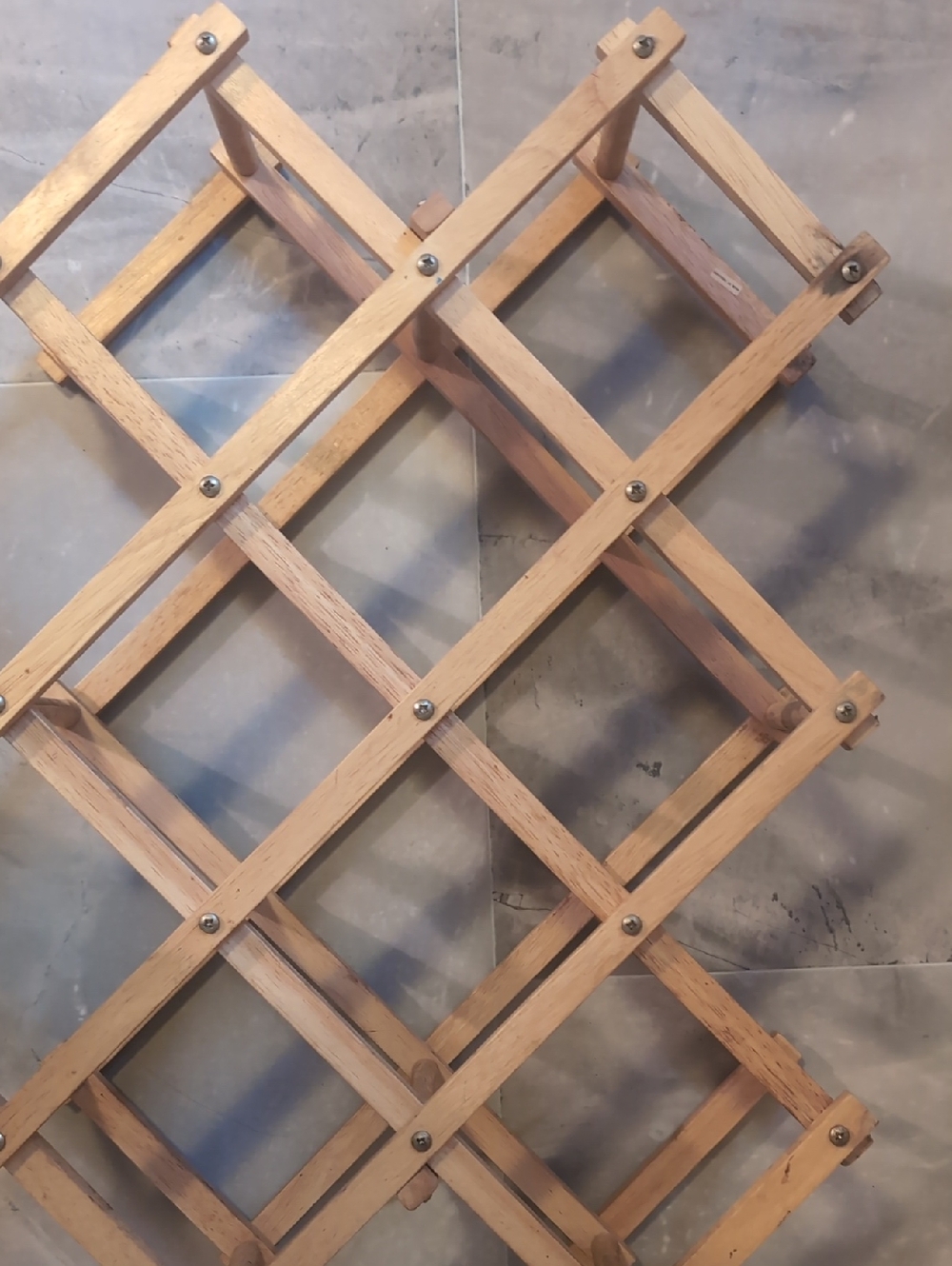 Wooden Expandable Wine Bottle Rack- Natural Brown Teak Wood